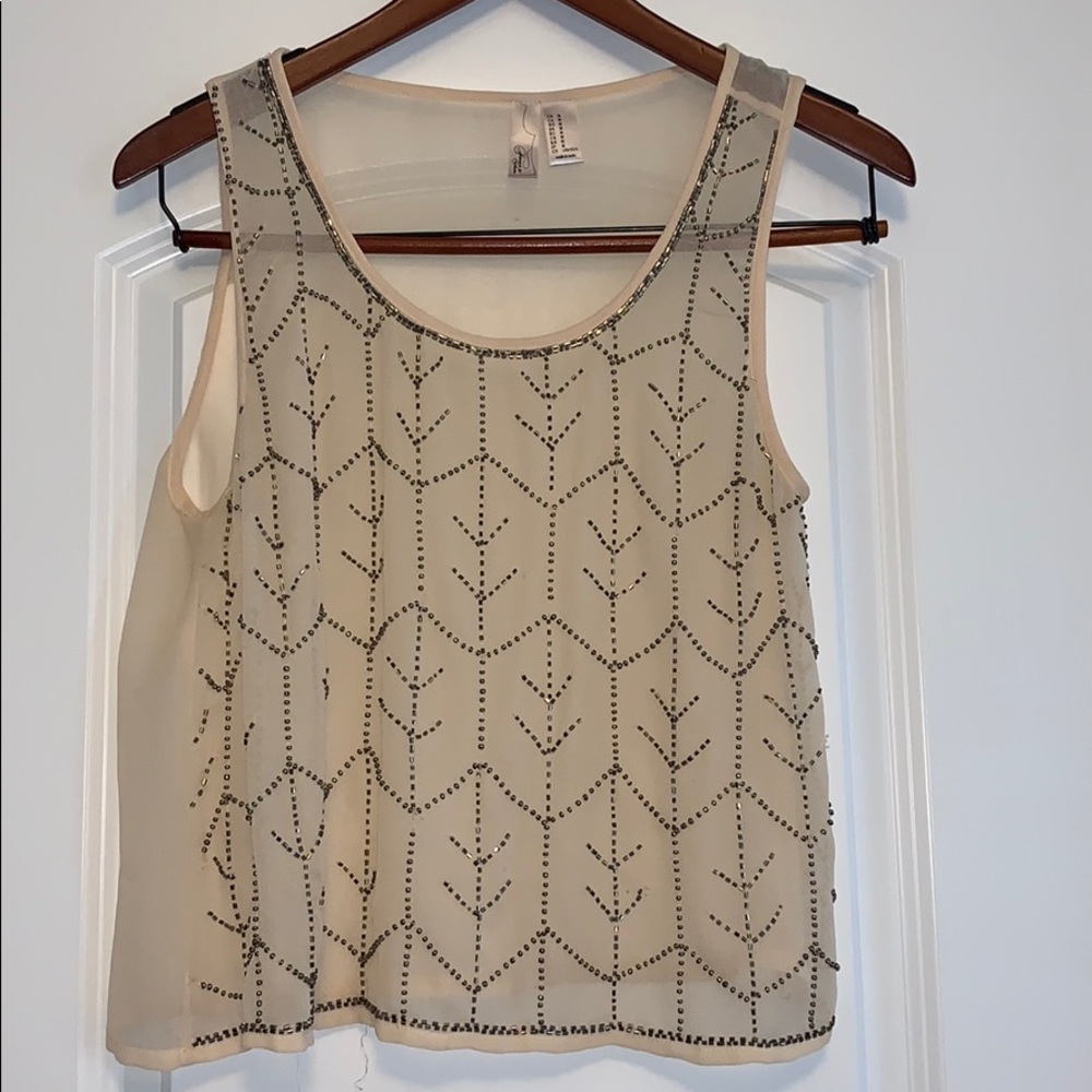 Beaded sheer top
